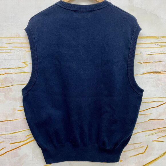 Vintage Sweater Vest Navy Mens Large Byron Nelson Patriotic American Flag USA L - Picture 4 of 6
